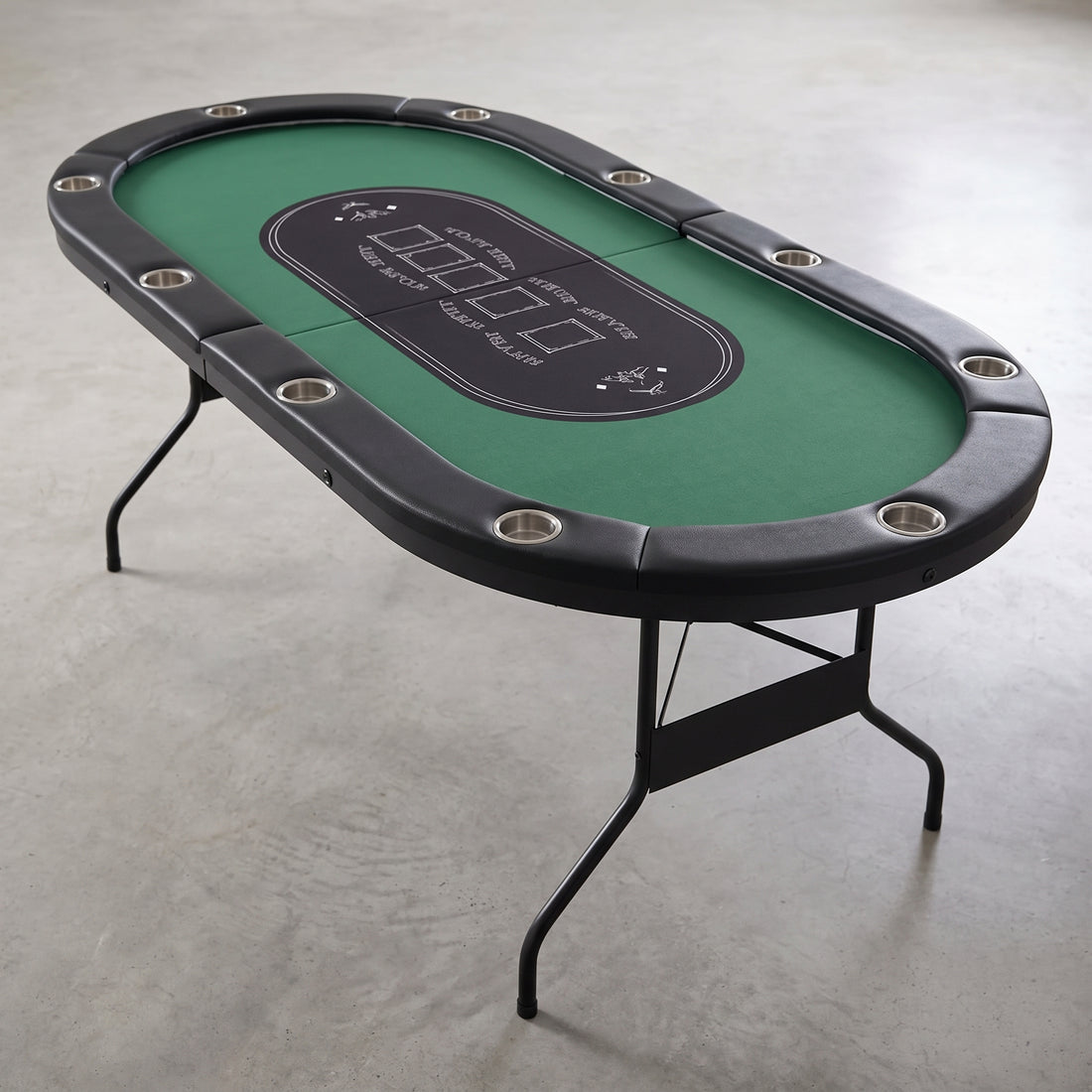 Foldable 10-Player Poker Table with LED Lights and USB Ports Ideal for Texas Casino